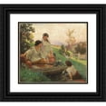 thumbnail image 1 of Alois Hans Schram 22x20 Black Ornate Framed Double Matted Museum Art Print Titled: Am Brunnen (1889), 1 of 5