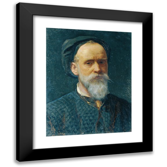 Alois Schönn 12x14 Black Modern Framed Museum Art Print Titled - Self -Portrait (Before 1889)