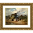 thumbnail image 1 of Alois Schönn 18x14 Gold Ornate Wood Frame and Double Matted Museum Art Print Titled - Storing Gypsy (1856), 1 of 4