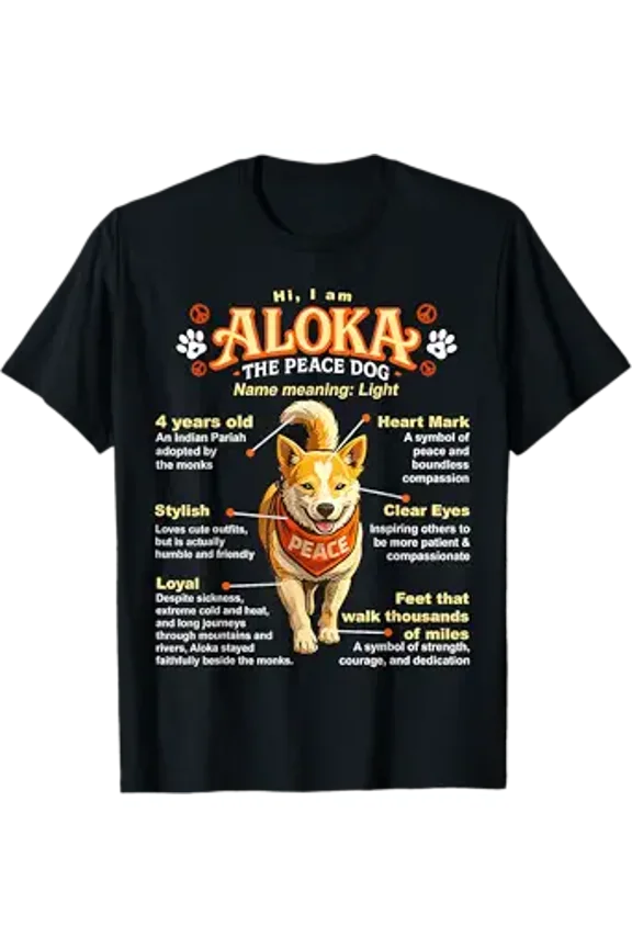 Aloka The Peace Dog Inspirational Infographic T-Shirt