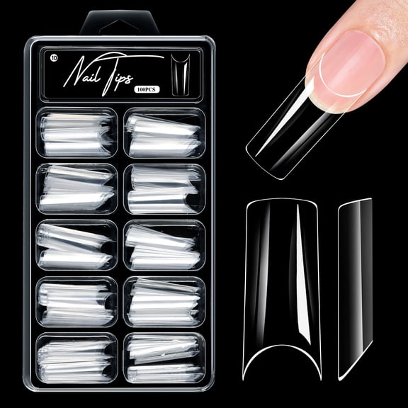 Alomd/Coffin/Square/Stilettos Nails Tips Half Matte Full Covers False Nails Clear Half Covers False Nails