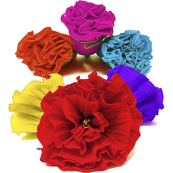 Alondra's Imports Mexican Paper Flowers – Party Decorations, Cinco De Mayo, Independence Day, Las Posadas, Easter, Mother’s Day, Flowers for Decoration, Flores Para Decoracion, Assorted (24 Pack)