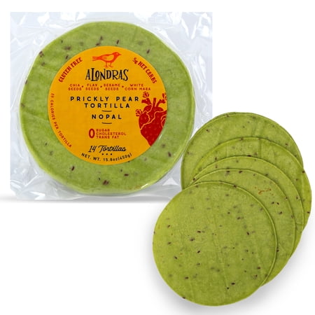 Alondras Gluten Free Low Carb Tortilla Nopal Prickly Pear Keto friendly(Pack of 10)