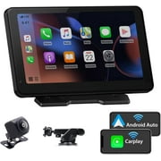 Alondy Portable Car Stereo I Compatible with Wireless Apple Carplay/Android Auto I 7" IPS Touchscreen I Mirror Link I 1080p Backup Camera I GPS Navigation I Siri/Google Voice Control I Bluetooth AUX