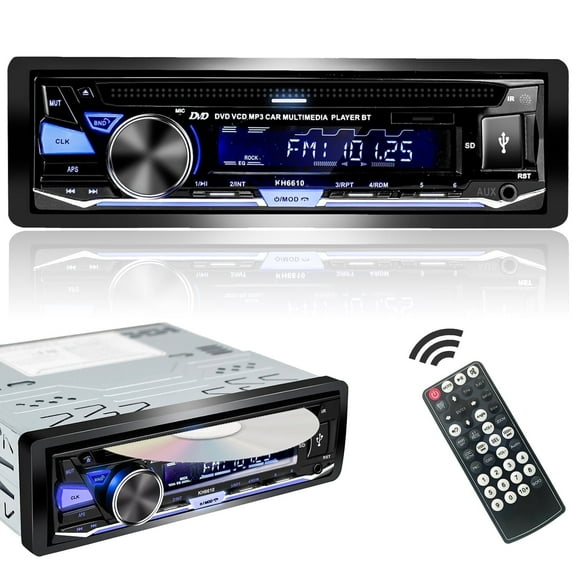 Alondy Single DIN Car Stereo with CD/DVD Player Bluetooth AM/FM Radio USB SD AUX