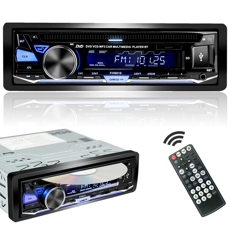 Alondy Single DIN Car Stereo with CD/DVD Player Bluetooth AM/FM