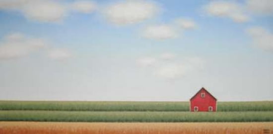 Alone in the Field Rows Canvas Art - Sharon France (10 x 20)