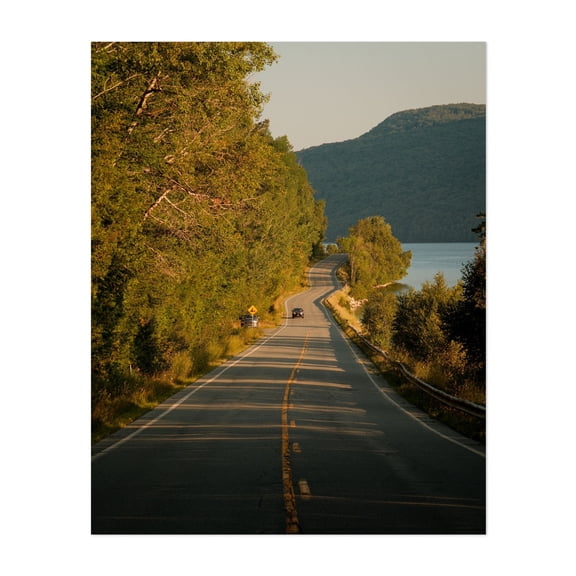 Along Lake Willoughby - Westmore Vermont Photography Scenic Landscape Forest Nature Lake Car Unframed Wall Art Print 12 x 16 inches