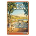 thumbnail image 1 of Along the Malibu - California Coast Highway - Motorcoach Touring Company - Vintage Travel Poster by Kerne Erickson - 8 x 12 inch Vintage Metal Tin Sign, 1 of 4