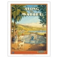 thumbnail image 1 of Along the Malibu - California Coast Highway - Motorcoach Touring Company - Vintage Travel Poster by Kerne Erickson - Fine Art Matte Paper Print (Unframed) 11x14in, 1 of 4
