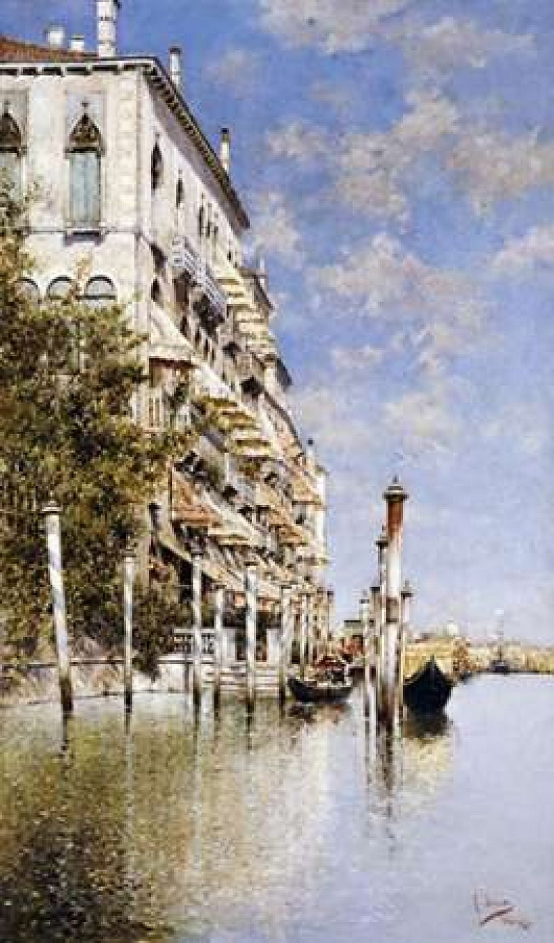 Along The Grand Canal Canvas Art - Rafael Senet (24 x 36)
