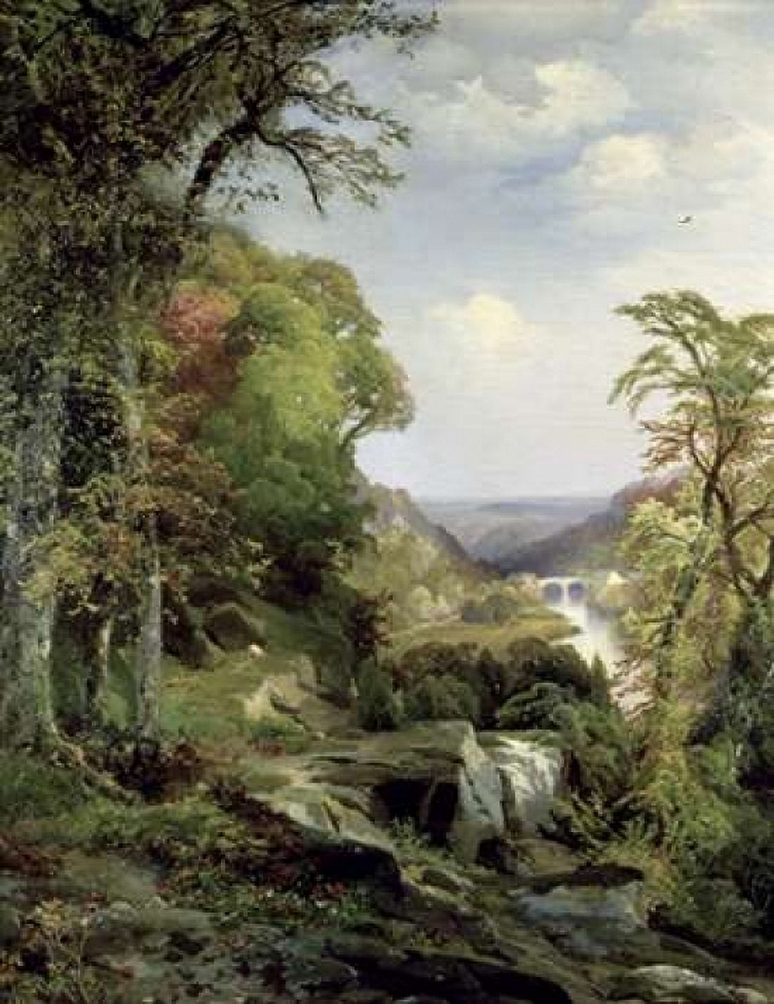 Along The Wissahickon Canvas Art - Thomas Moran (22 x 28)