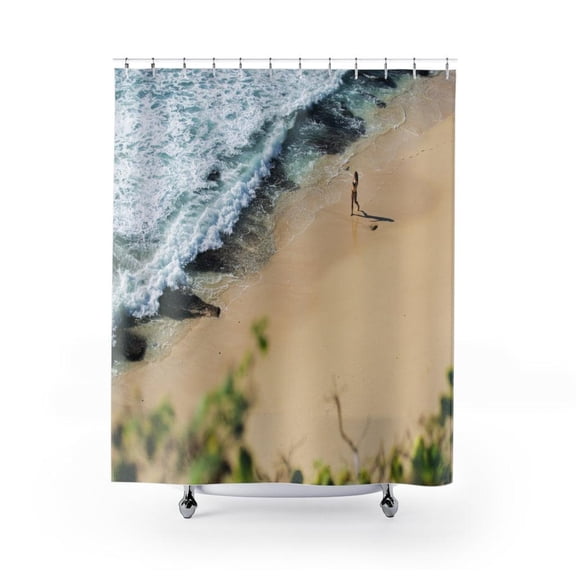 Along Wild Beach Premium 71"x74" Waterproof Shower Curtain for Stylish Bath Decor