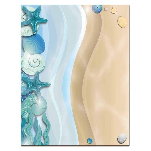 Along the Beach Letterhead & Inkjet Printer Paper (100 Pack)