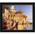 thumbnail image 1 of Along the Ghats, Mathura 34x28 Large Black Ornate Wood Framed Canvas Art by Edwin Lord Weeks, 1 of 2