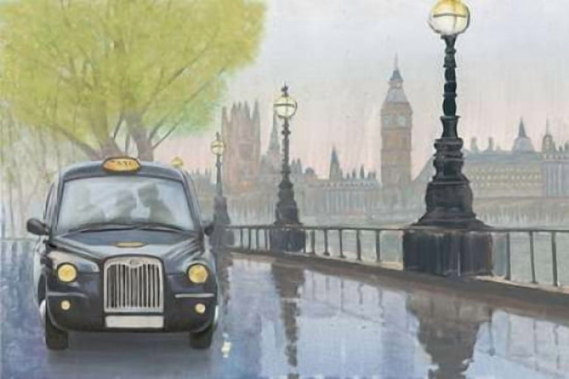 Along the Thames v2 Canvas Art - Myles Sullivan (12 x 18)
