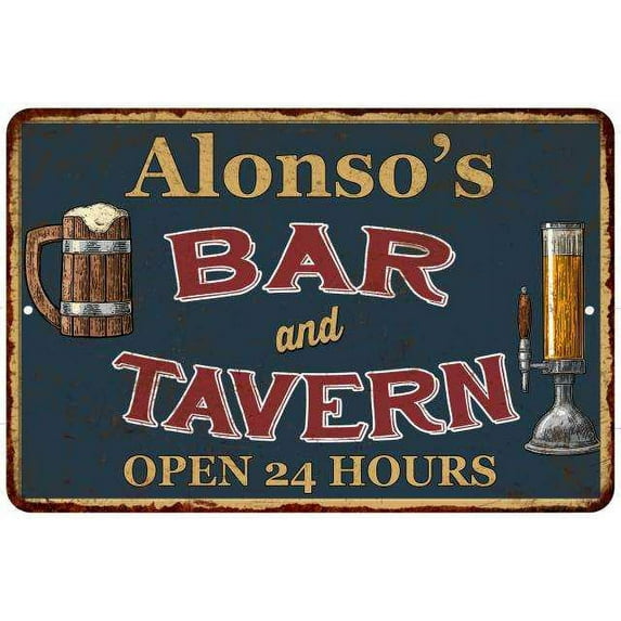 Alonso's Green Bar & Tavern Rustic Sign Decor 8x12 208120047590