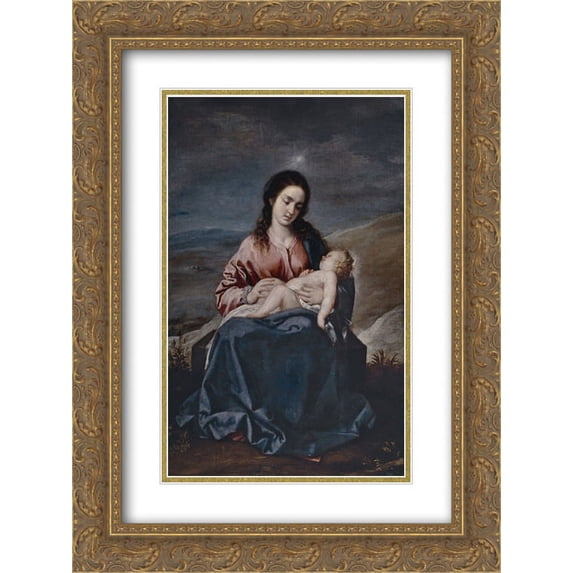 Alonzo Cano 2x Matted 20x24 Gold Ornate Framed Art Print 'The Virgin and Child '