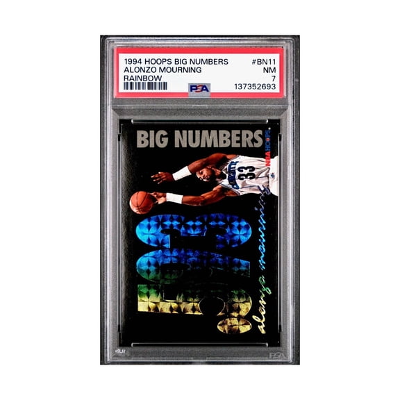 Alonzo Mourning 1994 NBA Hoops Big Numbers #BN11 Rainbow PSA 7 NM