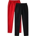 thumbnail image 1 of Aloohaidyvio 2 Pack Women's Fleece Lined Sweatpants Cotton Straight Leg Pants with Pockets Drawstring Winter Sweat Pants for Women, 1 of 5