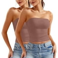 thumbnail image 1 of Aloohaidyvio 2 Pack Womens Bandeau Top Strapless Tube Tops Seamless Basic Casual Stretchy Sports Bralettes, 1 of 5