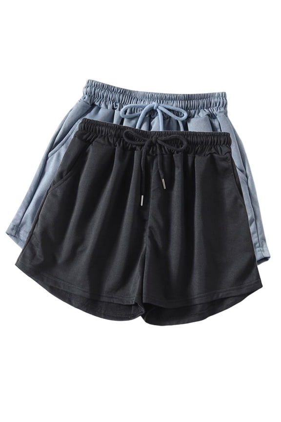 2 Packs Shorts for Women,Women's Casual Sweat Shorts - 3.5'' Athletic Summer Comfy Cotton Lounge Shorts Gym Jersey Shorts with Pockets