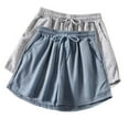 thumbnail image 1 of Aloohaidyvio 2 Packs No Boundaries Shorts for Women,2024 Women's Casual Sweat Shorts - 3.5'' Athletic Summer Comfy Cotton Lounge Shorts Gym Jersey Shorts with Pockets, 1 of 4