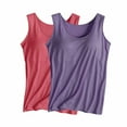 thumbnail image 1 of Aloohaidyvio 2 Packs Plus Size Tank Tops for Women with Built in Bra Basic Cami Casual Undershirts Layer Top, 1 of 2