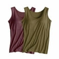 thumbnail image 1 of Aloohaidyvio 2 Packs Women's Yoga Racerback Built in Bra Tank Top 2024 Padded Sports Bra Workout Running Sleeveless Shirts, 1 of 2