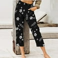 thumbnail image 1 of Aloohaidyvio 2024 Summer Pants Plus Size,Women's Printing Straight Leg All-Match Casual Pants 7-Point Pants Plus Size, 1 of 6