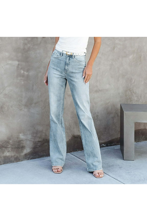 Summer Pants for Women,Straight Leg Jeans for Women 90s High Waist Denim Jeans for Women Jeans for Women on Size XL
