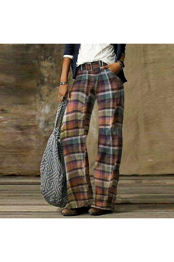 2024 Summer Pants for Women Plus Size,Womens Pants Fashion Comfortable Printed Straight Casual Trousers