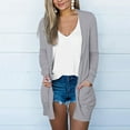 thumbnail image 1 of Aloohaidyvio 2024 Summer Plus Size,Ladies Color Long Sleeve Casual Tops Blouse With Pocket Cardigan, 1 of 5