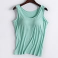 thumbnail image 1 of Aloohaidyvio 2024 Summer Tank Tops Plus Size,Ladies Camisole With Chest Pad No Steel Rings Solid Bottom Underwear Yoga Sports Vest, 1 of 4