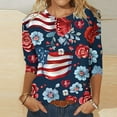 thumbnail image 1 of Aloohaidyvio 2024 USA Flag for Women Plus Size Shirts,Independence Day Tops for Women,4th of July Summer Patriotic Loose T-shirt, 1 of 5