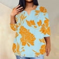 thumbnail image 1 of Aloohaidyvio 2024 Women's Plus Size V Neck 3/4 Sleeve Business Casual Work Tunic Tops Blouse Shirts 3XL, 1 of 4