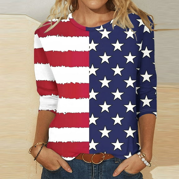 Aloohaidyvio Womens American Flag Shirts ,Independence Day Tops for Women, Summer 4th of july Clothes