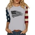 thumbnail image 1 of Aloohaidyvio 3/4 Sleeve Shirts for Women,3/4 Sleeve Patriotic Shirts for Women Dressy Tunic Tops Round Neck Loose Fit Pullover Blouses & Basic Tees, 1 of 5