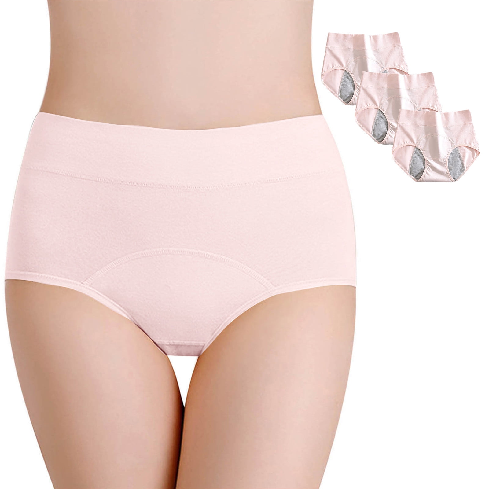 Aloohaidyvio 3 Pcs Womens Incontinence Underwear High Absorbency Period Cotton Underwear Heavy