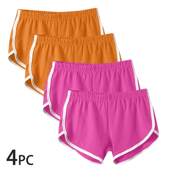 Aloohaidyvio 4 Pack Shorts for Women,Soft Comfy Cotton Workout Shorts Breathable Lounge Dolphin Shorts Cycling Hiking Pants for Women
