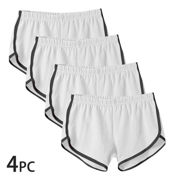 Aloohaidyvio Workout Shorts for Women Clearance,4 Packs Women's Sport Shorts Cotton Yoga Running Workout Shorts Summer Athletic Pant with Drawstring and Pockets