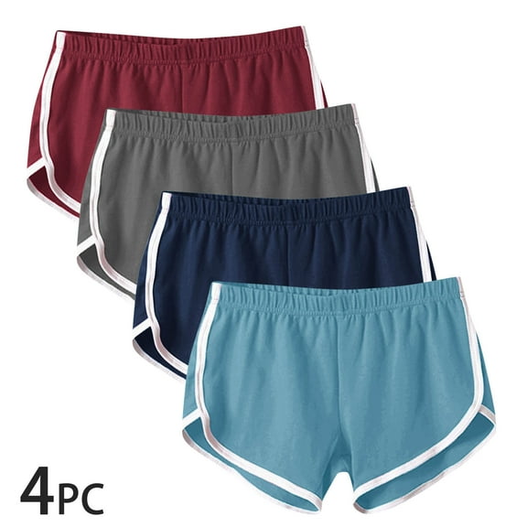 Aloohaidyvio 4 Pack No Boundaries Shorts for Women,2024 Yoga Short Pants Cotton Sports Shorts Gym Dance Lounge Shorts Dolphin Running Athletic Shorts for Women