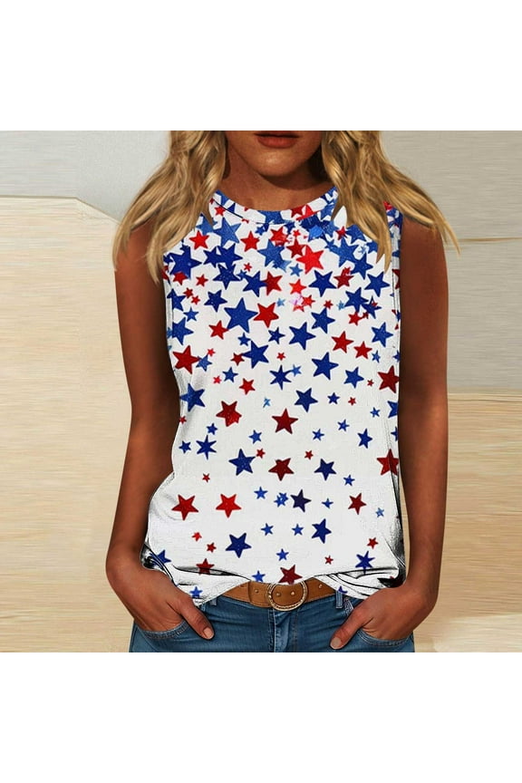American Flag Tank Top for Women Plus Size 4th of July Tank Tops for Womens USA Flag Patriotic Shirts
