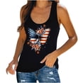 thumbnail image 1 of Aloohaidyvio American Flag Tank Tops Women Graphic Tees 4th of July Tops Patriotic Shirts 4th of July Tank Tops, 1 of 5