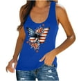 thumbnail image 1 of Aloohaidyvio American Flag Tank Tops Women Graphic Tees 4th of July Tops Patriotic Shirts 4th of July Tank Tops, 1 of 5