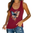 thumbnail image 1 of Aloohaidyvio American Flag Tank Tops Women Graphic Tees 4th of July Tops Patriotic Shirts 4th of July Tank Tops, 1 of 5
