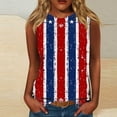 thumbnail image 1 of Aloohaidyvio American Flag Tank Tops Women Patriotic Shirt 4th of July Top Stars Stripes Print Sleeveless T-Shirt USA Flag Tee Tops, 1 of 5