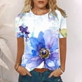thumbnail image 1 of Aloohaidyvio Beach Tops for Women,Womens Short Sleeve Round Neck Printed Loose Tops Blouse T-shirt, 1 of 5
