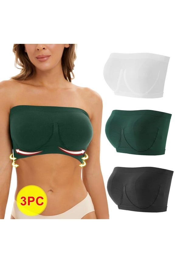 Black and Friday Bra ,Womens Stretch Strapless Bra,Summer lus Size Strapless Comfort Wireless