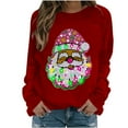 thumbnail image 1 of Aloohaidyvio Black and Friday Deals Women's Christmas Santa Sweatshirt Xmas Merry Christmas Pullover Holiday Long Sleeve Tops, 1 of 3